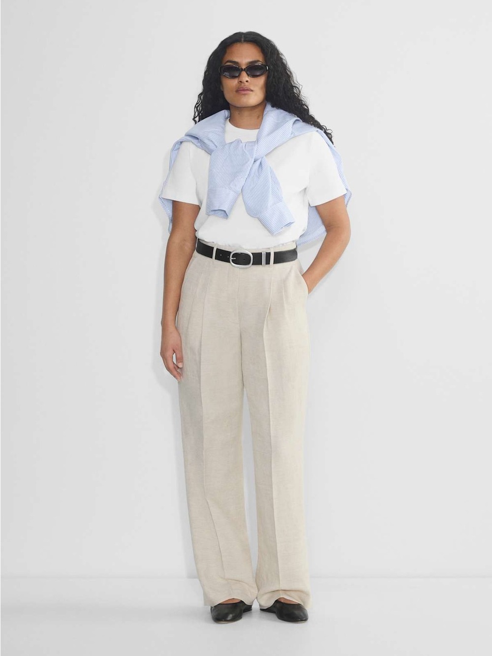 Aritzia Effortless Cruise Linen Trouser - Natural Ecru - 6